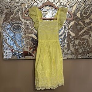 Cat and Jack Yellow Eyelet Dress with Ruffle Sleeves